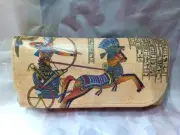 "Egyptian Pharaoh Chariot Wallet - Faux Leather Handmade Purse with Ancient Art"