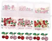 EPIGEIST 60Pcs Cherry Nail Crystals DIY Nail Gems for Unique Art Designs Lightweight Charming Accessories for Beautiful Decorations for Creative Art Enthusiasts