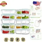 Borosilicate Glass Meal Prep Containers - 2 Compartment, BPA-Free & Stackable