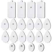 20 One Electrode Pads, Reusable Self-adhesive Replacement Pads For Tens Unit Muscle Stimulator Machine, Fit For Standard 3.5mm Snap Connector, Smal...