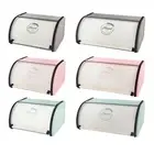 Metal Bread Bin with Roll Top Lid Bread Pastry Box Storage Container for Office