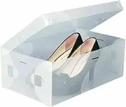 20x Clear Shoe Storage Transparent Box Foldable Stackable Plastic Boxes Organize