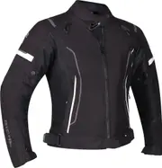 Richa Airstream 3 waterproof Ladies Motorcycle Textile Jacket, black-white, Size 2XL for Women Black White