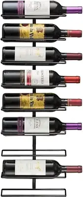 Wall Mount Wine Rack Holds 9 Bottles Black Metal Wine Bottle Holder Wine Storage