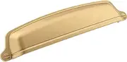 [Amerock] Cabinet Cup Pull | Champagne Bronze | 5-1/16 inch (128 mm) Center-to-Center | Stature | 1 Pack | Drawer Pull | Cabinet Handle | Cabinet Hardware