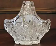 Bohemian Czech Crystal 6" Basket Hand Cut Queen Lace 24% Lead Glass