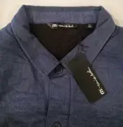NEW Travis Mathew 2XL Sherpa Lined Shirt Jacket Towner Blue Heavy Shacket XXL