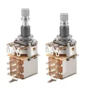 Push Pull Audio Taper Potentiometers A250K 9 Pin 18mm Short Split Shaft 2 Pack