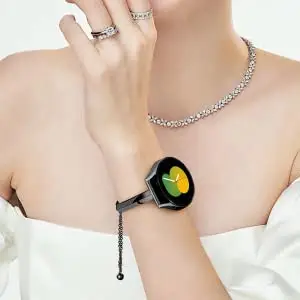 SAMSUNG 金屬鏈錶帶珠寶錶帶適用於三星 Galaxy Watch 4/5 Active 2 Gear Sport2