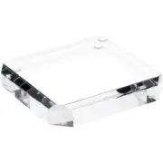 Plymor Clear Acrylic Beveled Corner-Cut Display Base, 4" W x 4" D x 0.75" H