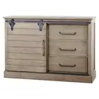 BALA FARMHOUSE SLIDING DOOR SIDEBOARD/BUFFET ANTIQUE OAK RUSTIC 157CM