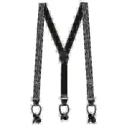 SuspenderStore PINSTRIPE Suspenders - 1.25-Inch Wide Elastic- BUTTON - 5 Colors