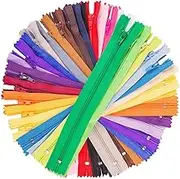 100Pcs 9 Inch Nylon Coil Zippers Tailor Sewer Bulk for Sewing Crafts (25 Colors)