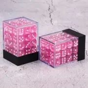 NEW Dice Cube Set of 36 D6 (12mm) - Translucent Pink