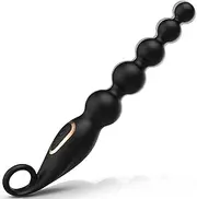 Adults Vibrating Beads Butt Plug, Graduated Design Silicone Vibrator with 7 Vibration Modes for Adult Men