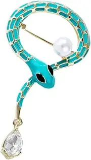 [Beavorty] Cartoon Snake Shaped Brooch Pin for Women Decorative Pearl Corsage Brooch for Clothing Bags Backpacks and Jackets Unique Fashion Accessory for Casual Special Occasions
