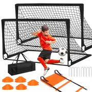 Soccer Goal Football Net Set Kids Sports Training Practice Metal Frame Mesh