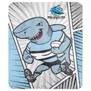 127288 CRONULLA SHARKS NRL TEAM MASCOT CORAL FLEECE THROW RUG PICNIC BLANKET