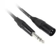 Rockville RCXMB6B 6' Male REAN XLR to 1/4'' TRS Cable Black 100% Copper