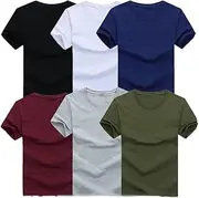 [keusyoi] 6Pcs/Lot Fashion O-Neck Tees Slim Short Sleeve T-Shirt Men Casual Crewneck Undershirt Mens Korean T-Shirts