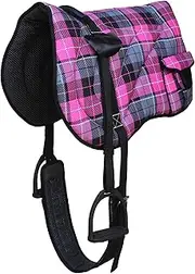 Challenger Horse Neoprene Padded Anti-Slip Bareback Saddle Pad Blue Plaid 39TS04