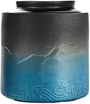 Kitchen Container Ceramic Tea Canister Household Sealed Storage Jar For Tea, Coffee, Herb, Sugar, Spice, Nuts For Loose Tea(Blue)