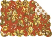 C&F Home Estelle Quilted Reversible Rectangle Placemat Set of 6 Warm Orange