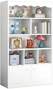 Foret Bookshelf Kids Bookcase Display Rack Organiser Children Cabinet Shelves White
