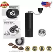Elegant Chestnut Manual Coffee Grinder with Foldable Handle & Precise Coarseness