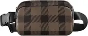 [Amooorous] Brown Square Fashion Fanny Pack Waist Bag for Women Men Waterproof Crossbody Sling Bag with Adjustable Strap for Shopping Sports Work, Brown Square, 1 size