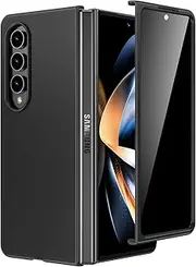 [Maxdara] for Z Fold 4 Case with Privacy Screen Protector, Galaxy Z Fold 4 Slim Thin Case Support Wireless Charging Hard PC Shockproof Protective Phone Cover (Black)
