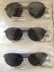 Lot of 3 NWT West Loop GOVERNOR Sunglasses Aviator Grey Frames/Lens 100% UVA-UVB