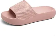 [RIKANR] Pillow Slippers for Women and Men Non Slip Quick Drying Shower Cloud Slide Sandals Thick Sole, Non-Slip, Easy to Clean Indoor And Outdoor Slippers with Arch Support