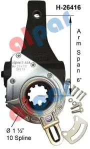 10 Spline 6" Automatic Slack Adjuster Replaces Haldex 40010216, 135.1041