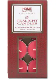 Home Master 8PCE Tealight Candles Home Decor Party Wedding Strawberry Scented