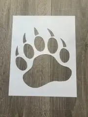 bear claw stencil painting/tracing/drawing Size 8x10 reusable All sizes face