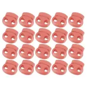 40Pcs 5mm Plastic Cord Locks Double Hole Spring Toggle Stopper, Rose Pink