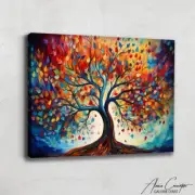 Tree Of Life Canvas Wall Art Tree Landscape Art Prints Nature Painting Colorful