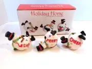 FITZ FLOYD CHRISTMAS SNOWMEN TUMBLERS MACY'S EXCLUSIVE