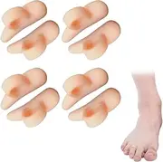 4 Pairs of Hammer Toe Pads Correctors Silicone Toe Wavy Corrector Gel Toe Separator Snails Single Hole for Friction Relief and Toe Alignment (Skin Colour)