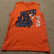 Carters 5T Boys “Water Slide Camp” Orange Tank Top