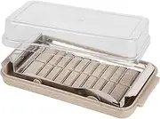 Butter Slicer Cutter Stainless Steel,Butter Pan Container with Lid Plastic Butter Container with Knife, Small Butter Container,Pink(Wheat Base Color)