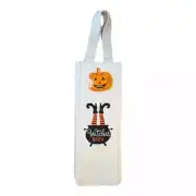 NEW "Witches Brew" Witch Feet Out of Cauldron Canvas Wine Bottle Bag