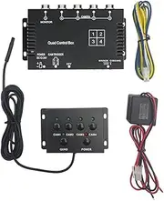Aswalling 4 Channel Video Splitter 1080P AHD DC12V 24V Camera Video Screen Switch for RV Truck Bus