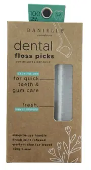Danielle Creations Dental Floss Picks with Fresh Mint Infused 100ct