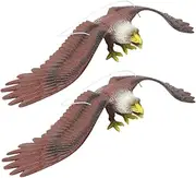 Mipcase 2Pcs Hanging Eagle Decoration Realistic Fake Eagle Ornament for Outdoor Garden Decor Present for Bird Scaring Photography Vivid Design for Visual Appeal