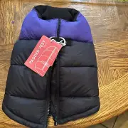 Black & Purple Padded Dog Best- New W/tags Zips Closed Soft Inside