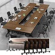 1/2/4/6/8 Pack Folding Conference Table Foldable Conference Table, Conference Rooms Flip Top Mobile Training Table, Table Meeting Room Table Foldable Meeting Tables Rolling Meeting Table(6pack,55x20x3
