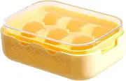 Baby Food Freezer Tray - Ice Trays Cube Maker 6 Grids with Lid | Reusable Easy-Release Holder Freezer for Drinks Coffee Cocktails Whiskey Cold Beverage Juice Milk