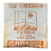 Germanow-Simon Mach (GS) CMX343-6 Watch Crystal 22.3x18.5 NOS Part Flexo Elgin